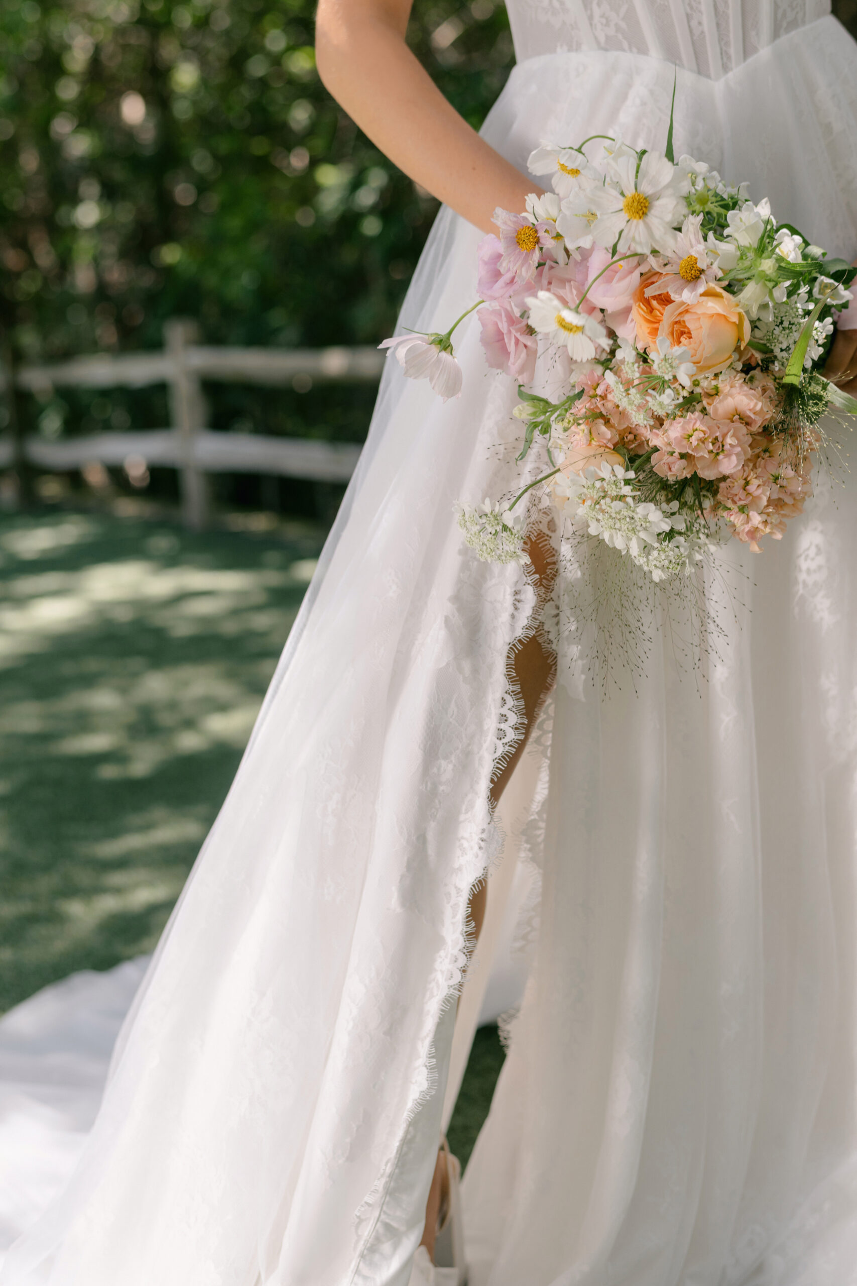 R3901 05 Fabric is Chantilly lace, Tulle, silhouette is A-line, neckline is Sweetheart, sleeve style is Strapless, train is Chapel, waistline is Basque, embellishment is Eyelash lace trim, back is Zipper (invisible), color is Ivory, style is Romantic, Ethereal, High slit, Layered tulle